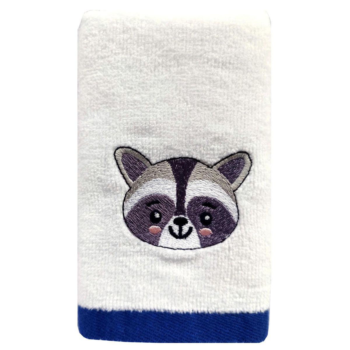 CASA BONITA - Toalla Infantil Mapache 380 gr Algodón 28x46 cm Blanco