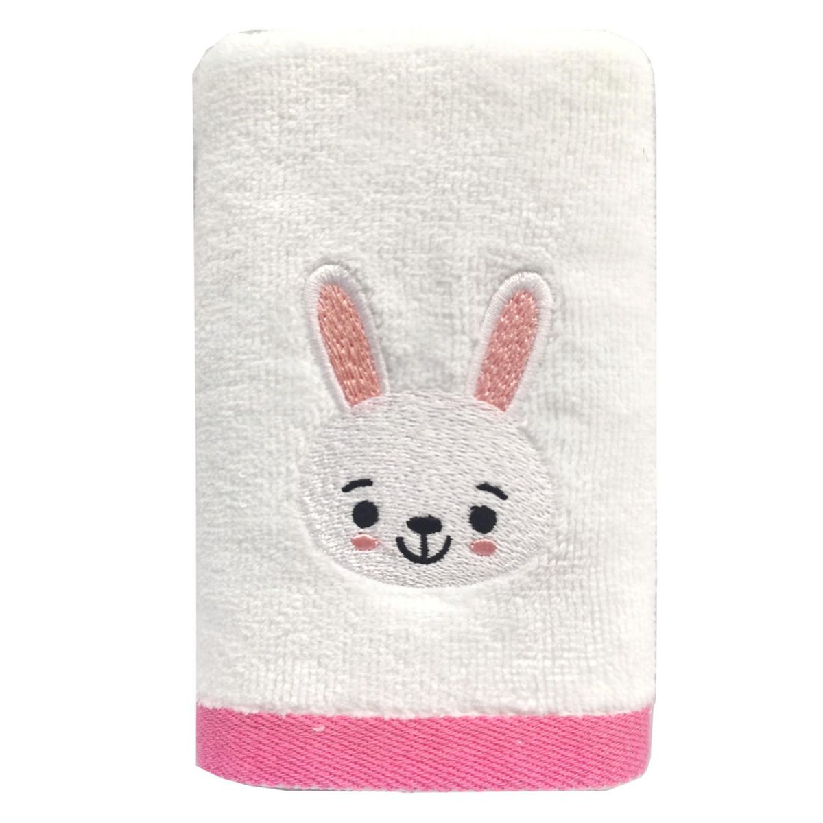 CASA BONITA - Toalla Infantil Conejo 380 gr Algodón 28x46 cm Blanco