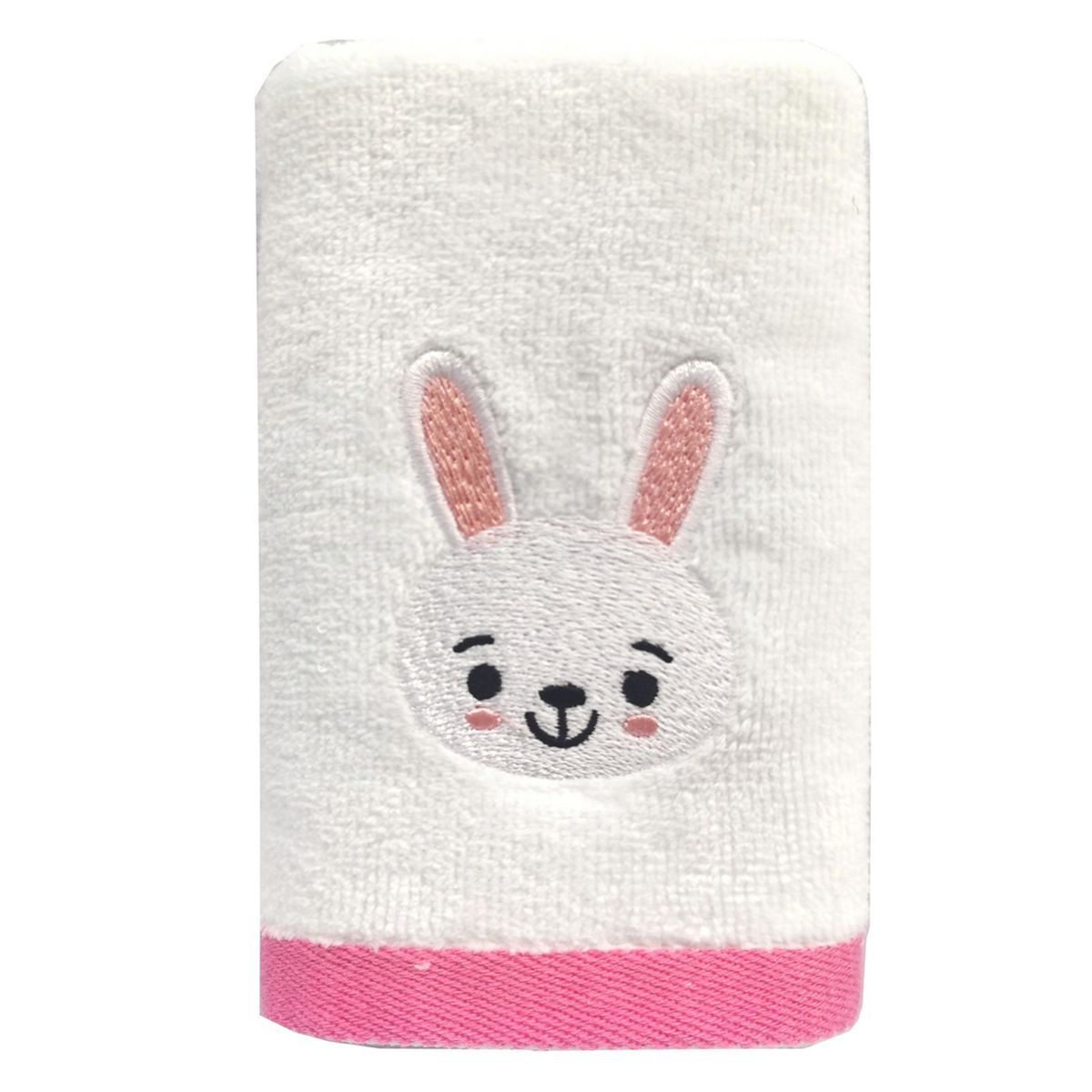 CASA BONITA - Toalla Infantil Conejo 380 gr Algodón 28x46 cm Blanco