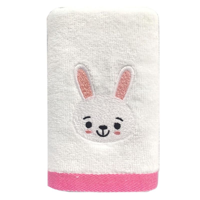 CASA BONITA - Toalla Infantil Conejo 380 gr Algodón 28x46 cm Blanco
