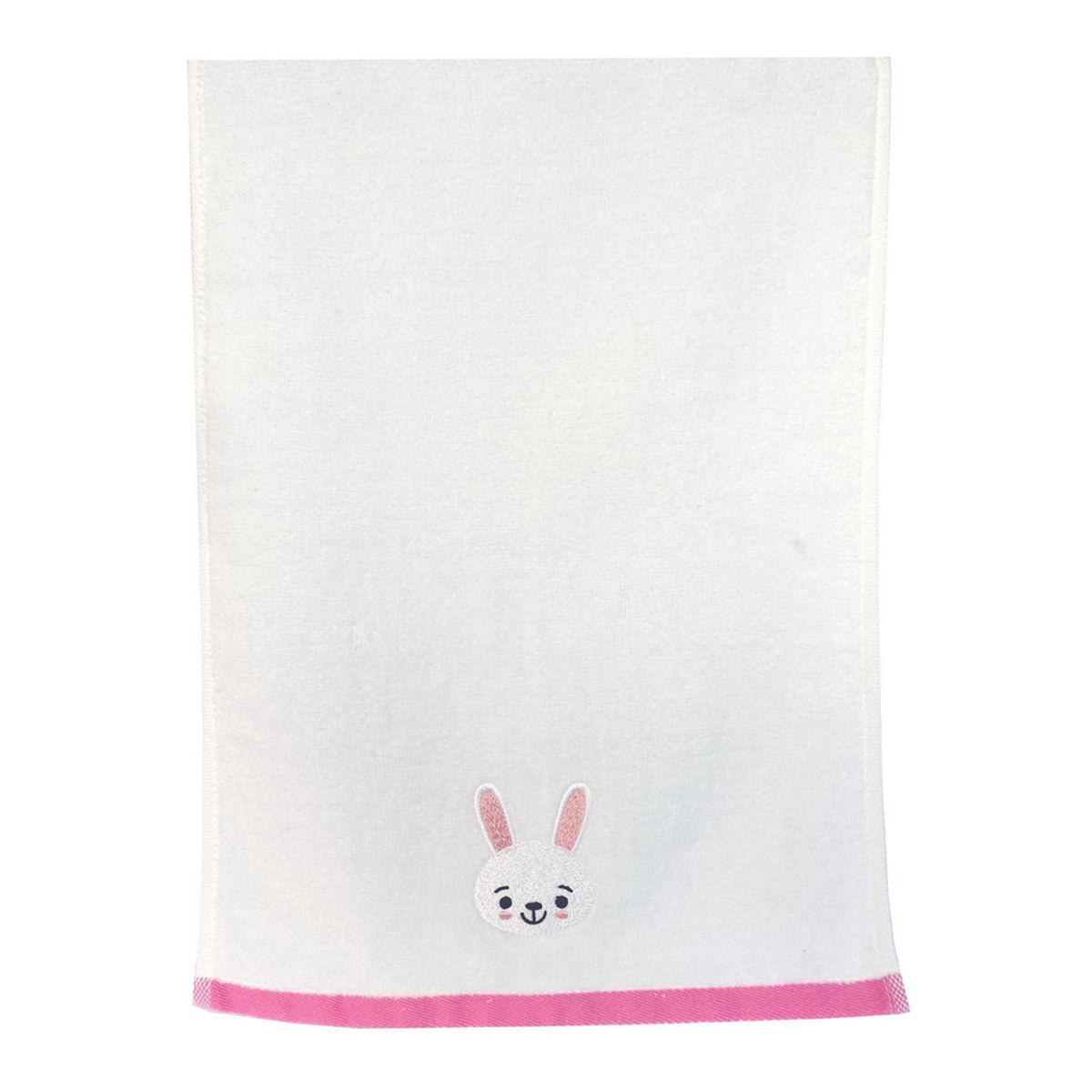 CASA BONITA - Toalla Infantil Conejo 380 gr Algodón 28x46 cm Blanco
