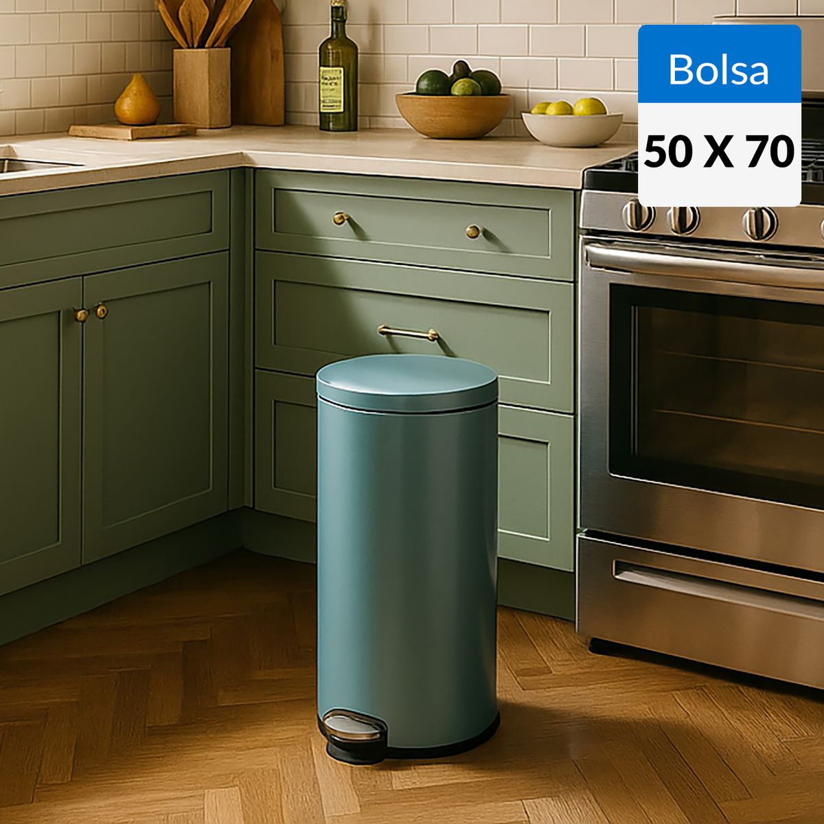 EKO - Basurero de Bolsa 50x70 cm 30 Litros Plástico Azul