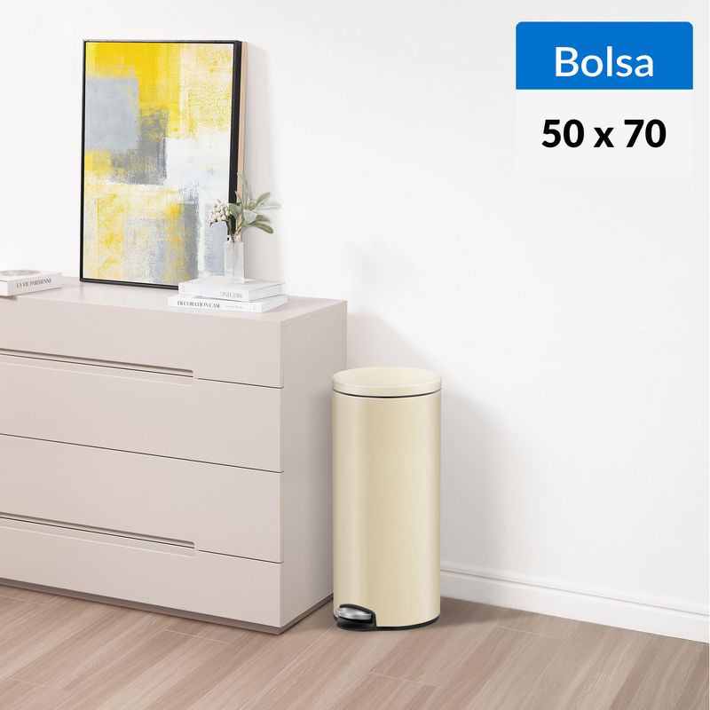 EKO - Basurero de Bolsa 50x70 cm 30 Litros Plástico Crema