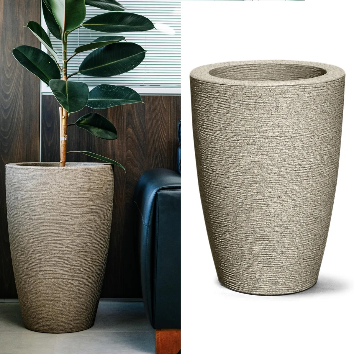 JUST HOME COLLECTION - Macetero de Plástico 27x38 cm Granito