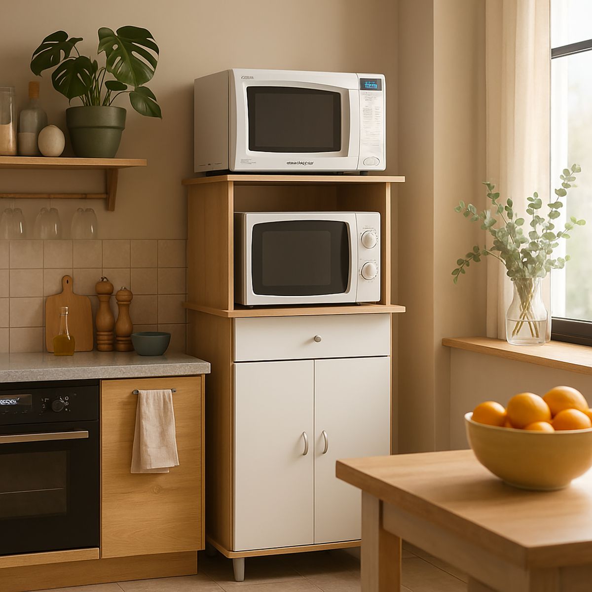 DITALIA - Mueble de cocina multiuso Mia Roble 68 cm