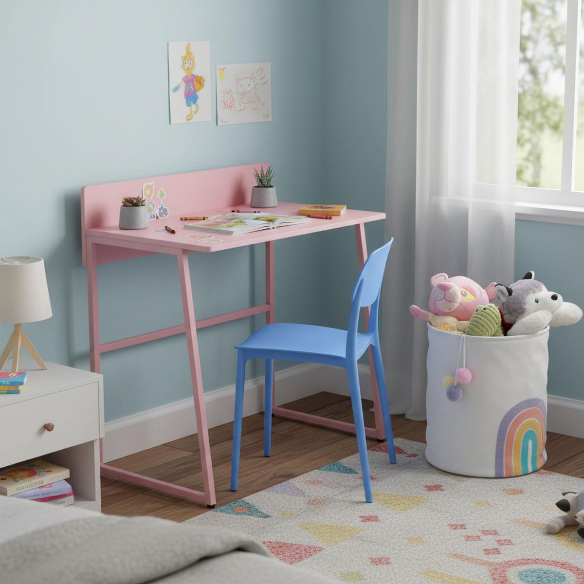 JUST HOME COLLECTION - Escritorio Socca Rosado 80x86x49.9 cm