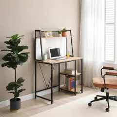 JUST HOME COLLECTION - Escritorio con Pizarra Veleda Madera Negro 90x136x50 cm