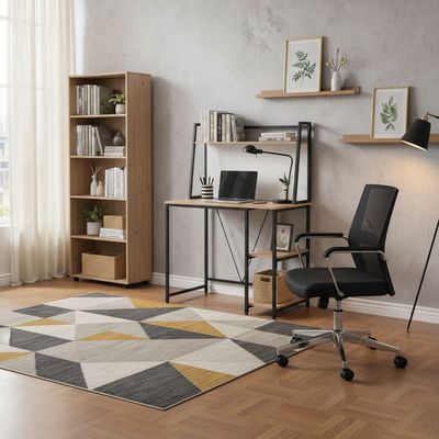 Imagen 2 del producto Escritorio con Pizarra Veleda Madera Negro 90x136x50 cm