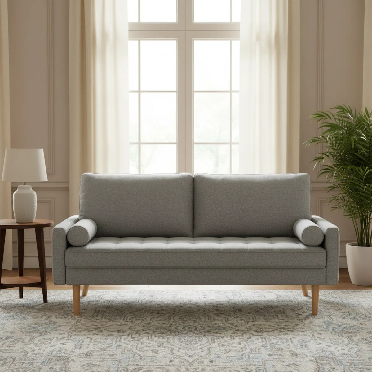 JUST HOME COLLECTION - Sofá 3 cuerpos Jazzy 172x88x76 cm Gris