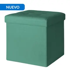 JUST HOME COLLECTION - Pouf plegable verde 38x38x38 cm