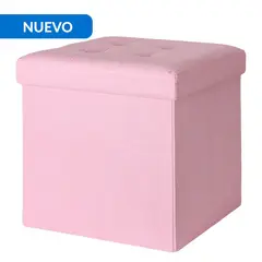 JUST HOME COLLECTION - Pouf plegable rosado 38x38x38 cm