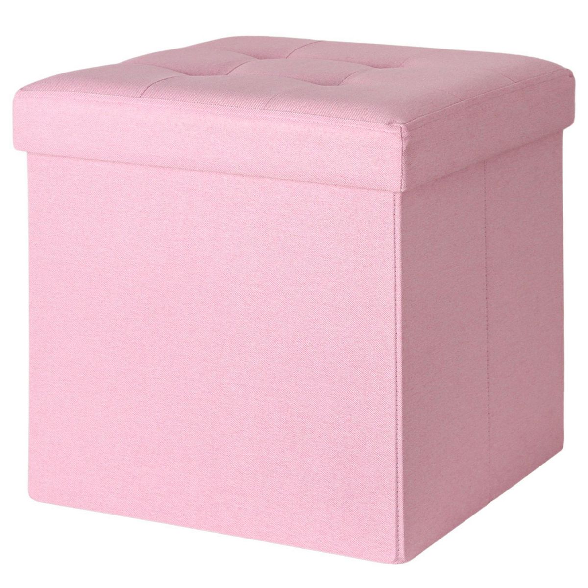 JUST HOME COLLECTION - Pouf plegable rosado 38x38x38 cm