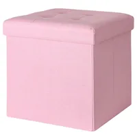 Pouf plegable rosado 38x38x38 cm