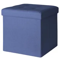 Pouf plegable azul 38x38x38 cm