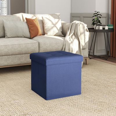 Imagen 2 del producto Pouf plegable azul 38x38x38 cm