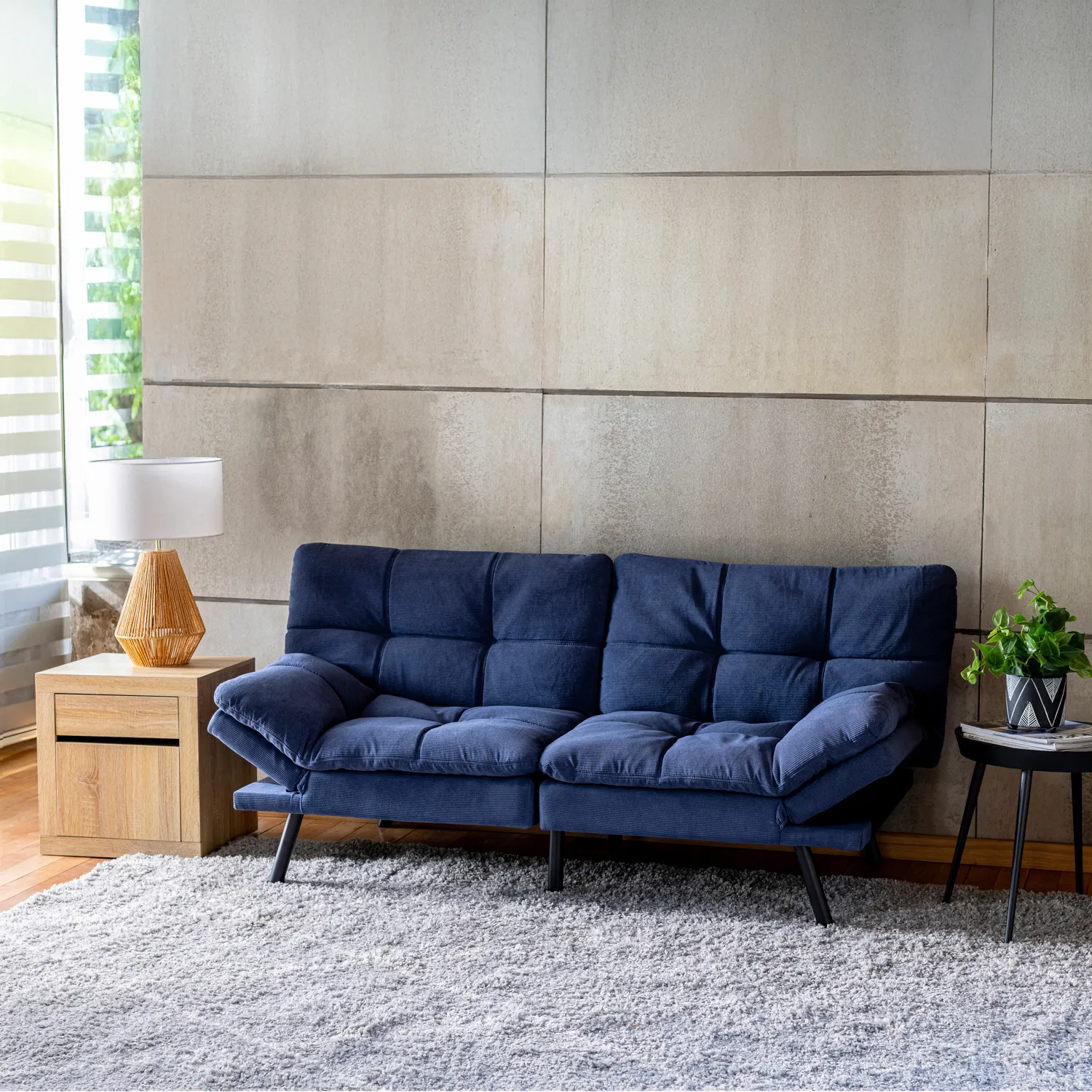 JUST HOME COLLECTION Futón Moscu Azul 182x86x82 cm | Falabella Chile