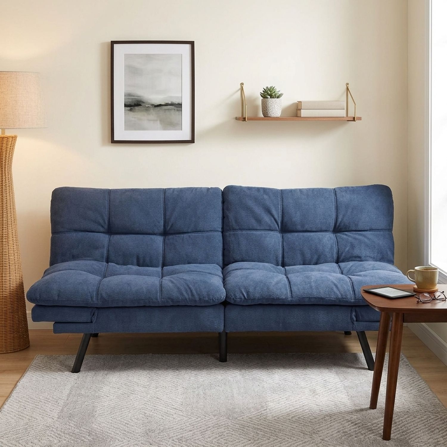 JUST HOME COLLECTION Futón Moscu Azul 182x86x82 cm | Falabella Chile