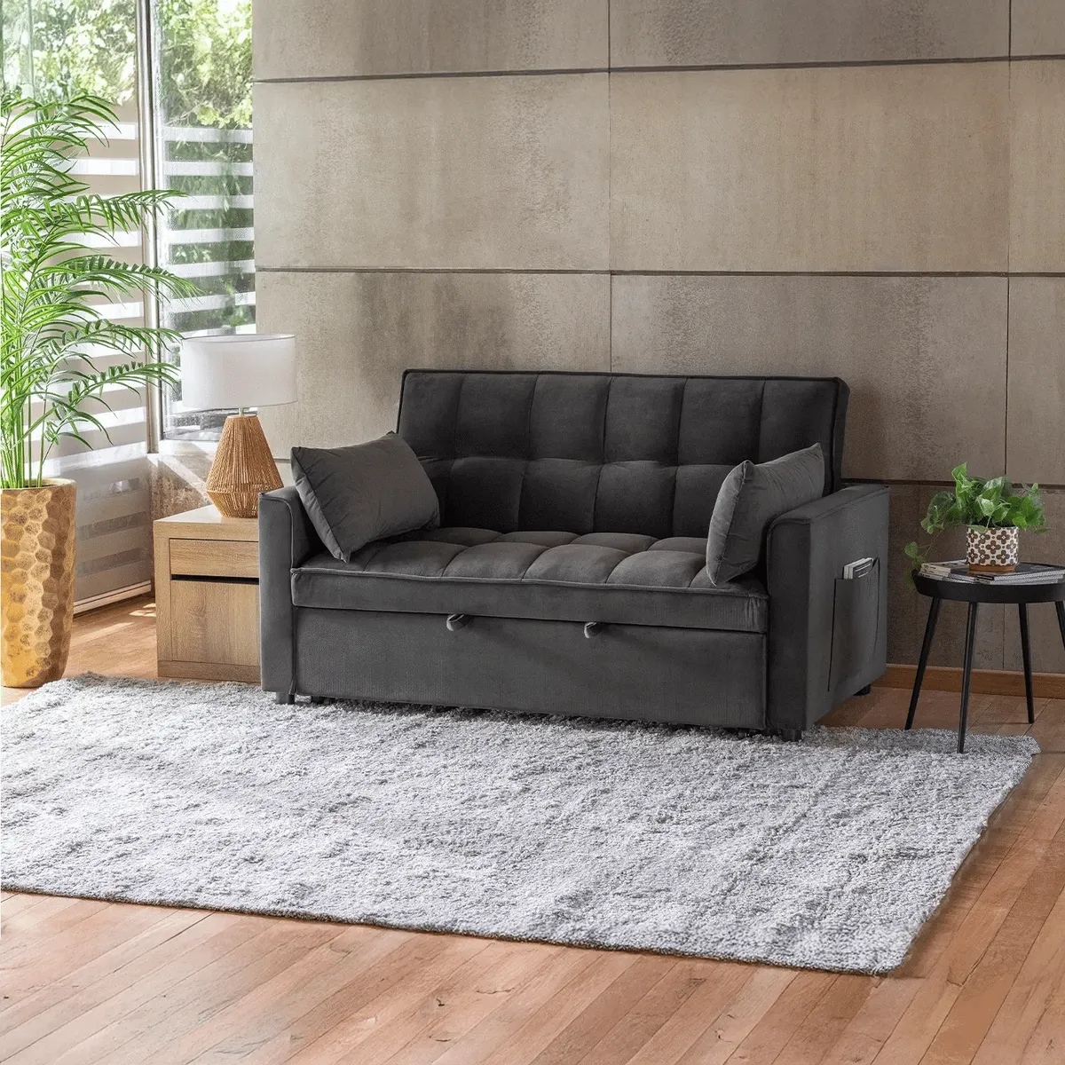 JUST HOME COLLECTION - Futón Cama Teki Grafito 162x93x94 cm