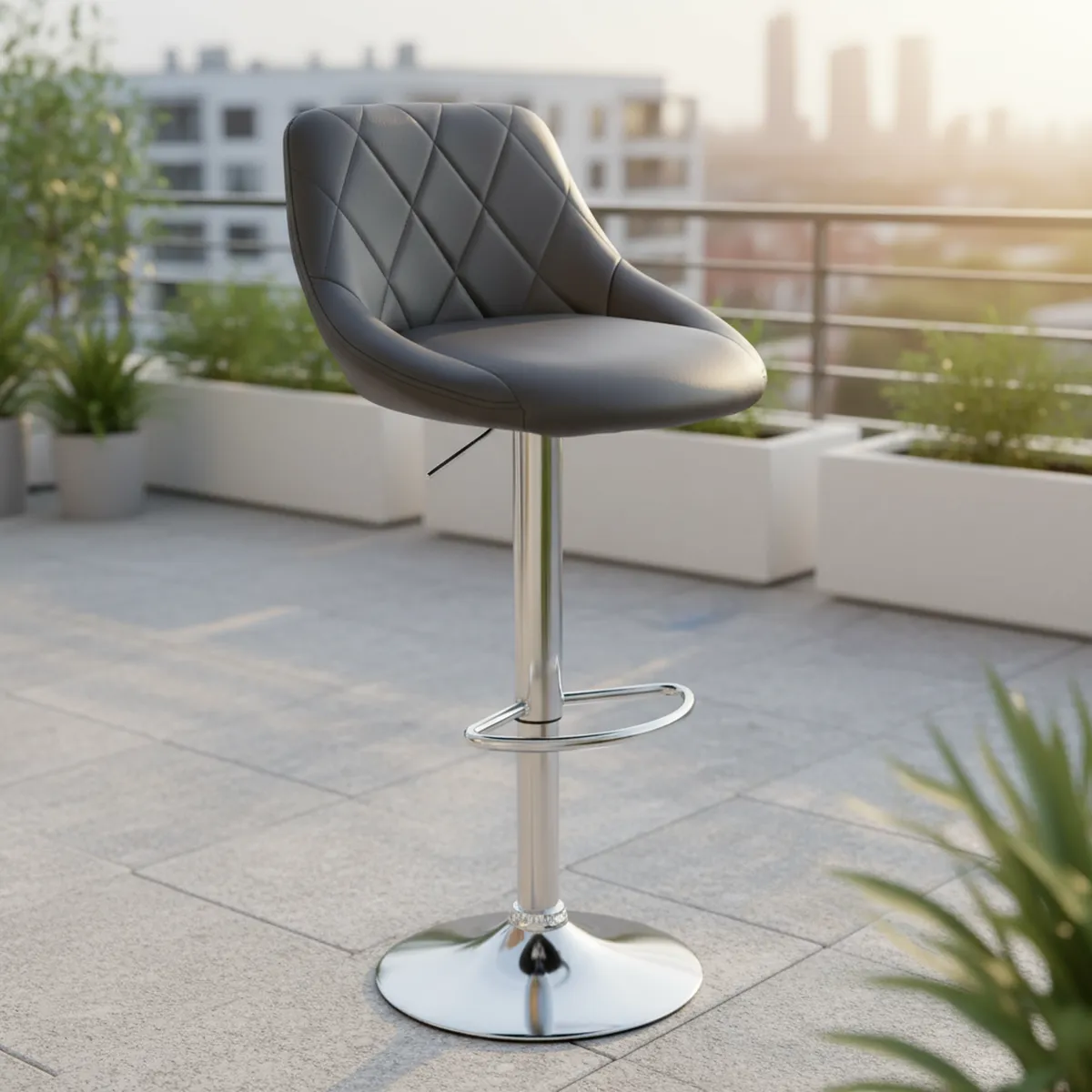 JUST HOME COLLECTION - Silla bar Hatan Negro 103x45.5x50 cm