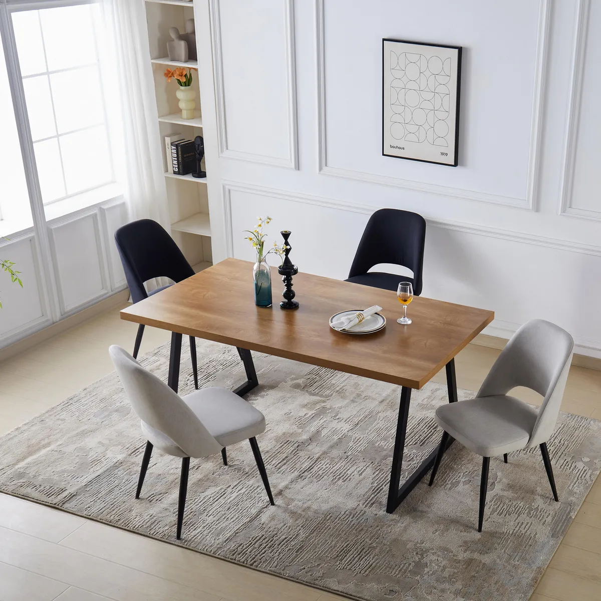 JUST HOME COLLECTION - Mesa de comedor Romy Café 90x76x160 cm