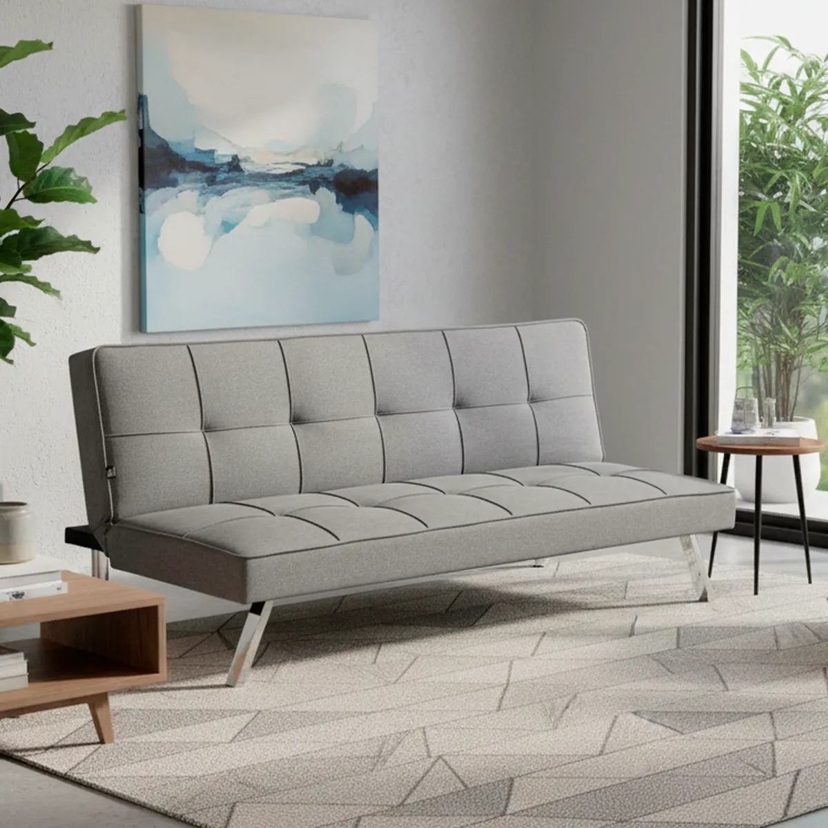 JUST HOME COLLECTION - Futón Glarald Gris 180x90x82 cm