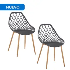 JUST HOME COLLECTION - Set de sillas Kroops Negro 84x49x53 cm