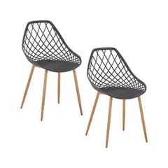 JUST HOME COLLECTION - Set de sillas Kroops Negro 84x49x53 cm