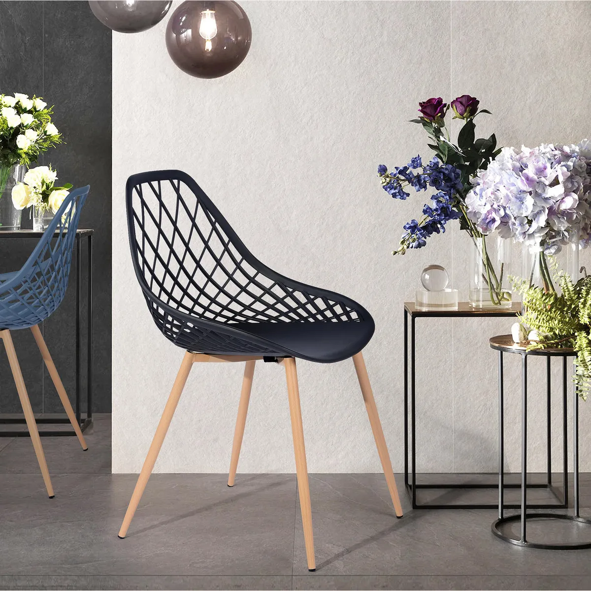 JUST HOME COLLECTION - Set de sillas Kroops Negro 84x49x53 cm