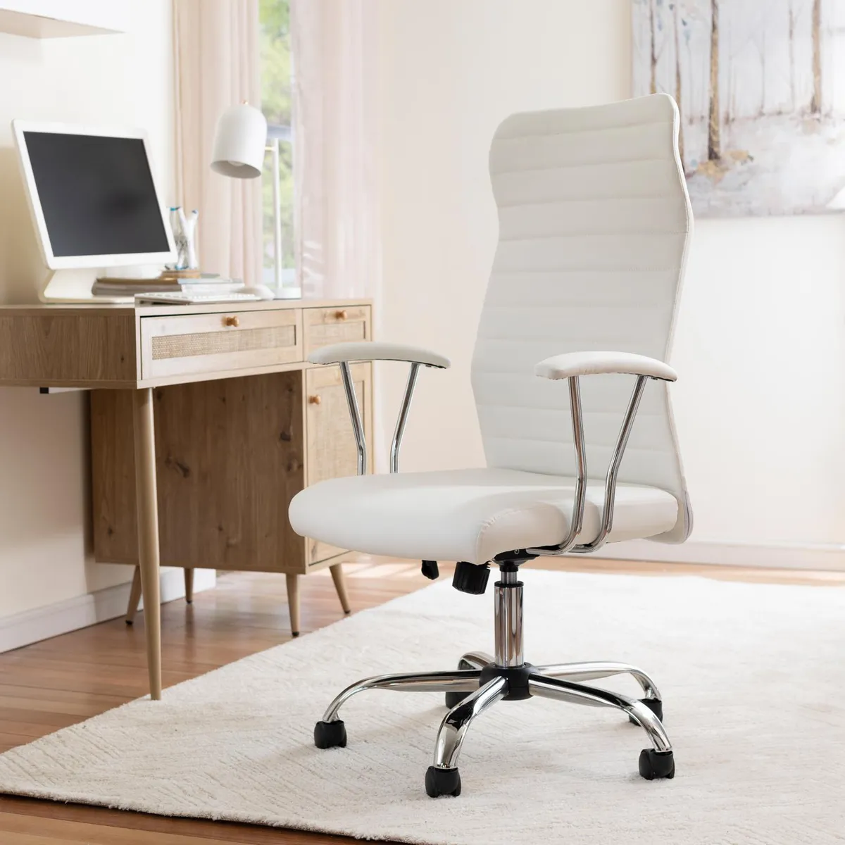 JUST HOME COLLECTION - Silla Escritorio Ejecutiva Sezawa Blanco