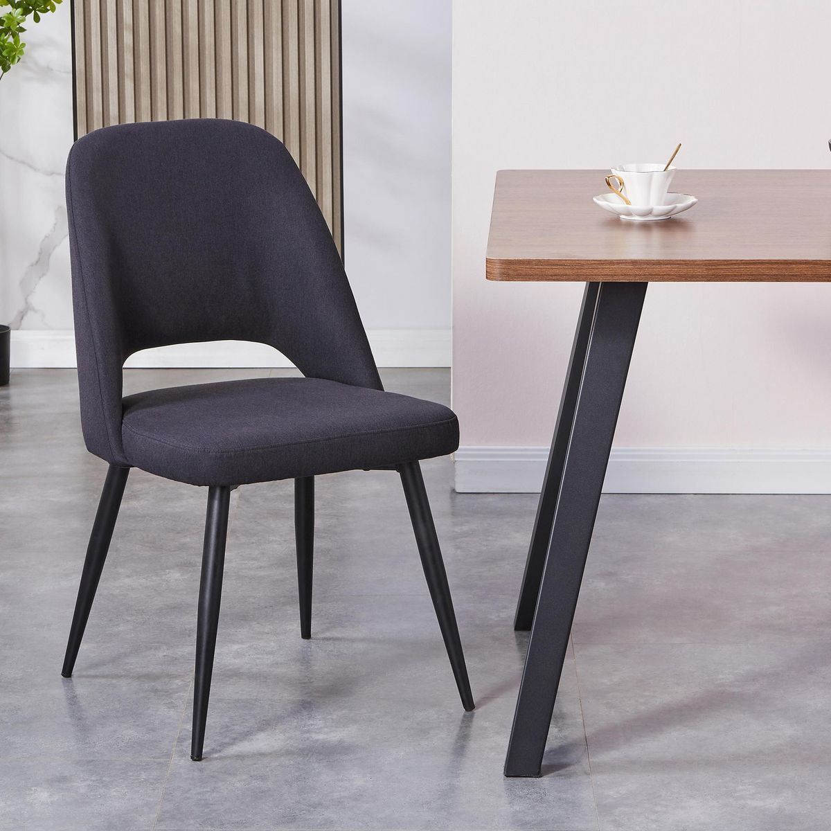 JUST HOME COLLECTION - Silla Omis Negro 82.5x60x48.5 cm