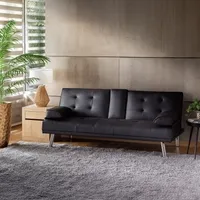 Futón Aveiro Negro 180x84x77 cm