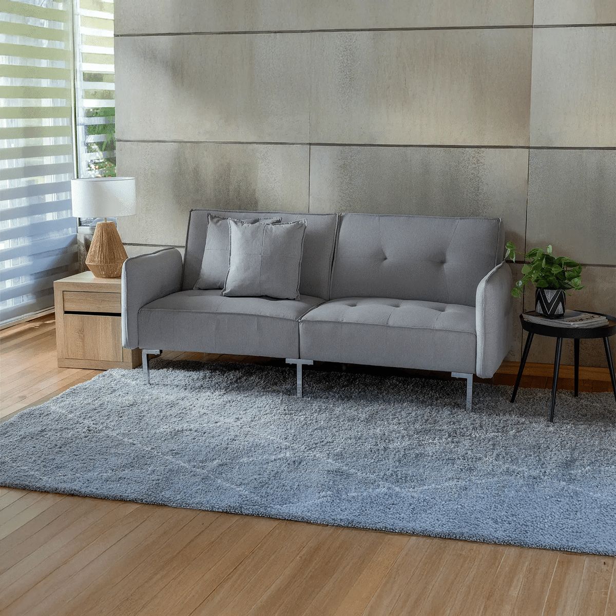 JUST HOME COLLECTION - Futón Portland Gris 195x93x84.5 cm