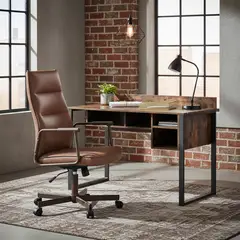 JUST HOME COLLECTION - Escritorio Wool Madera/Negro 120x85x60 cm