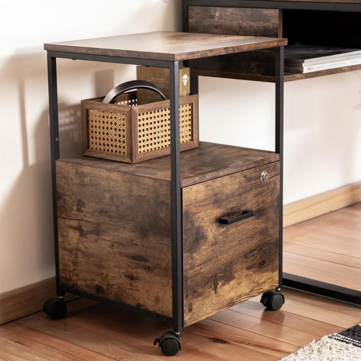 JUST HOME COLLECTION - Cajonera Wool 1 Cajones Café 66x40x40 cm