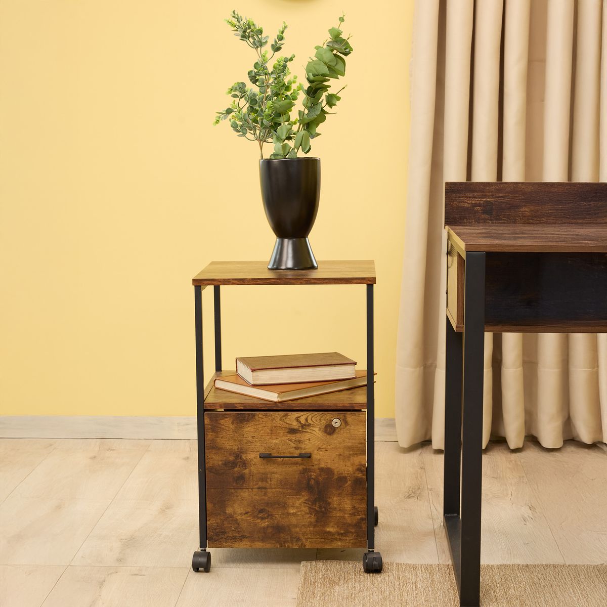 JUST HOME COLLECTION - Cajonera Wool 1 Cajones Café 66x40x40 cm