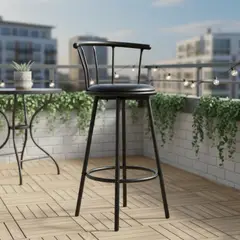 JUST HOME COLLECTION - Silla bar Bar Negro 99.5x55x51.5 cm