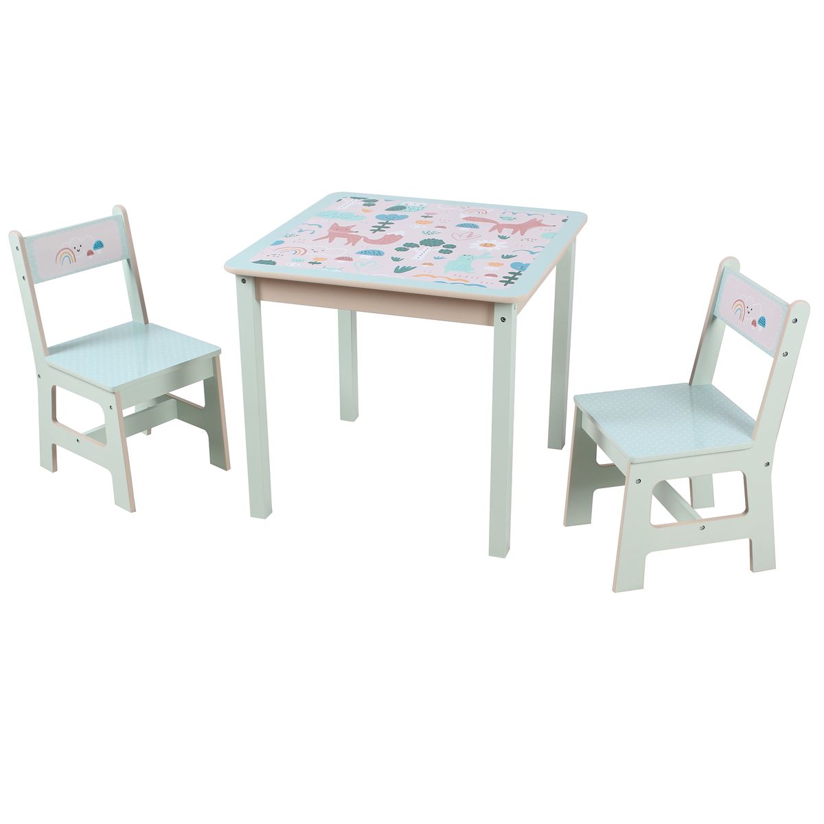 JUST HOME COLLECTION - Set mesa + 2 sillas Bosque Multicolor 60x55x60 cm