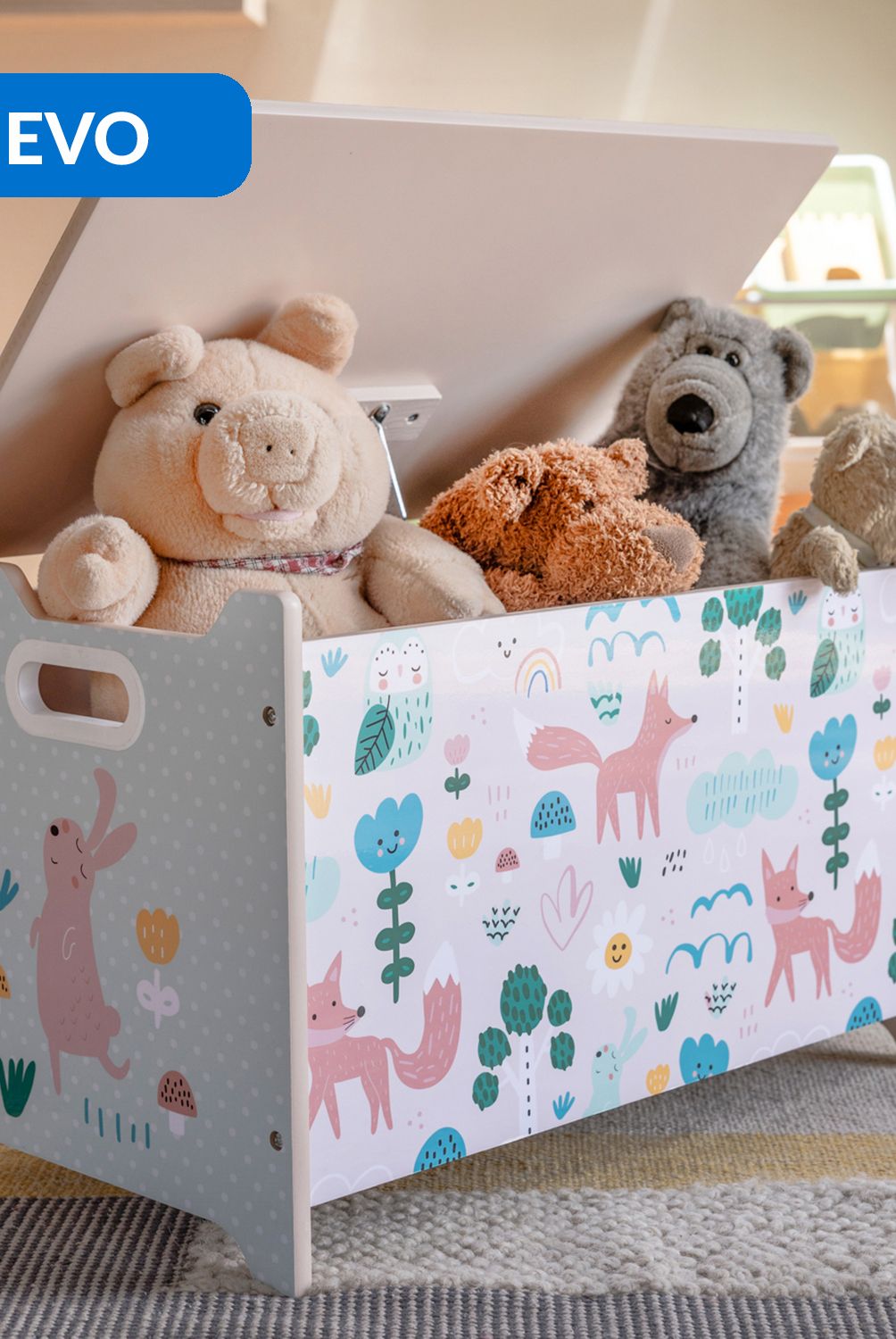 JUST HOME COLLECTION - Baúl Infantil Bosque 60.2x39x36.5 cm 84 l Multicolor