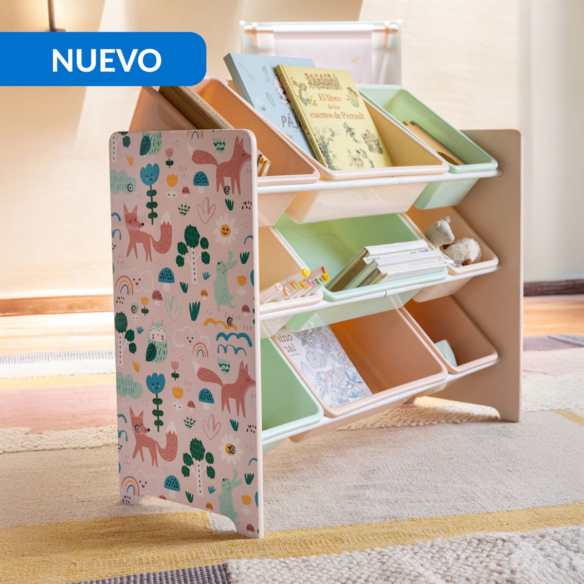 JUST HOME COLLECTION - Estante Bosque MDF 3 Nivel(es) 84x30x30 cm Multicolor