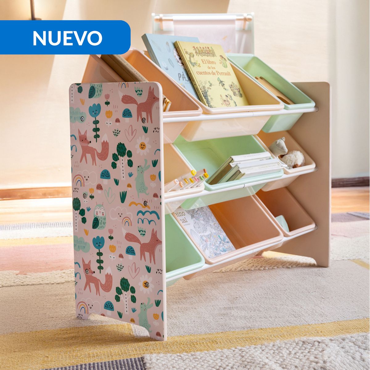 JUST HOME COLLECTION - Estante Bosque MDF 3 Nivel(es) 84x30x30 cm Multicolor