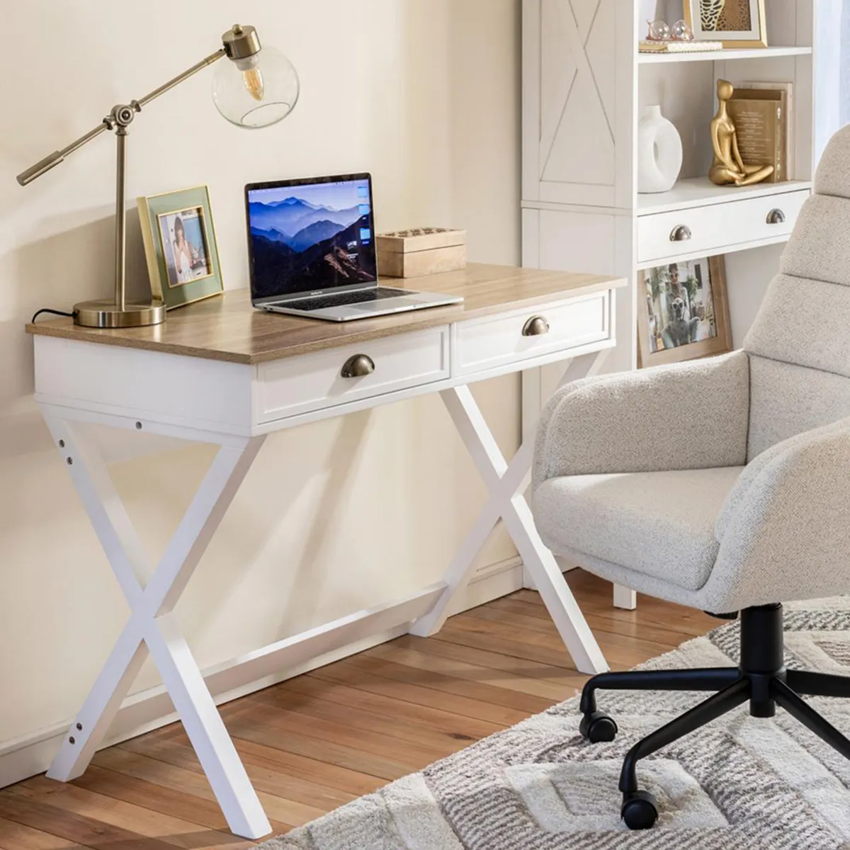 JUST HOME COLLECTION - Escritorio Nantes Blanco 103x76x49.5 cm