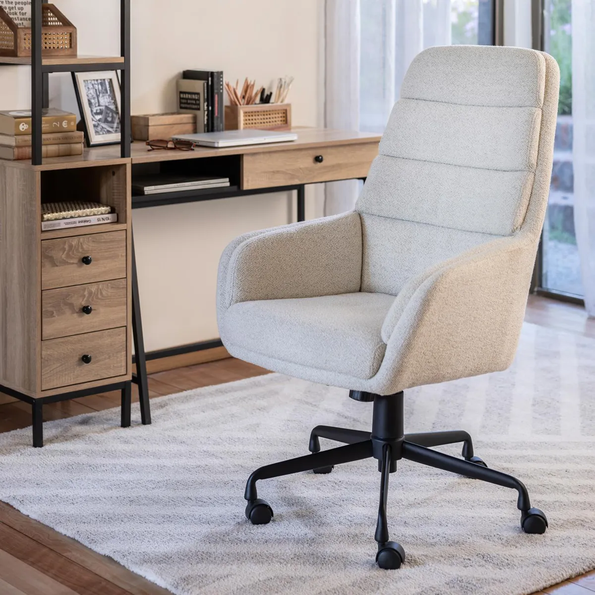 JUST HOME COLLECTION - Silla Escritorio Ejecutiva Pascale Blanco