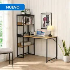 JUST HOME COLLECTION - Escritorio Multifuncional Feli Madera/Negro 150x75x60 cm