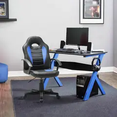 JUST HOME COLLECTION - Silla Gamer Escritorio Zeta Azul/Negro