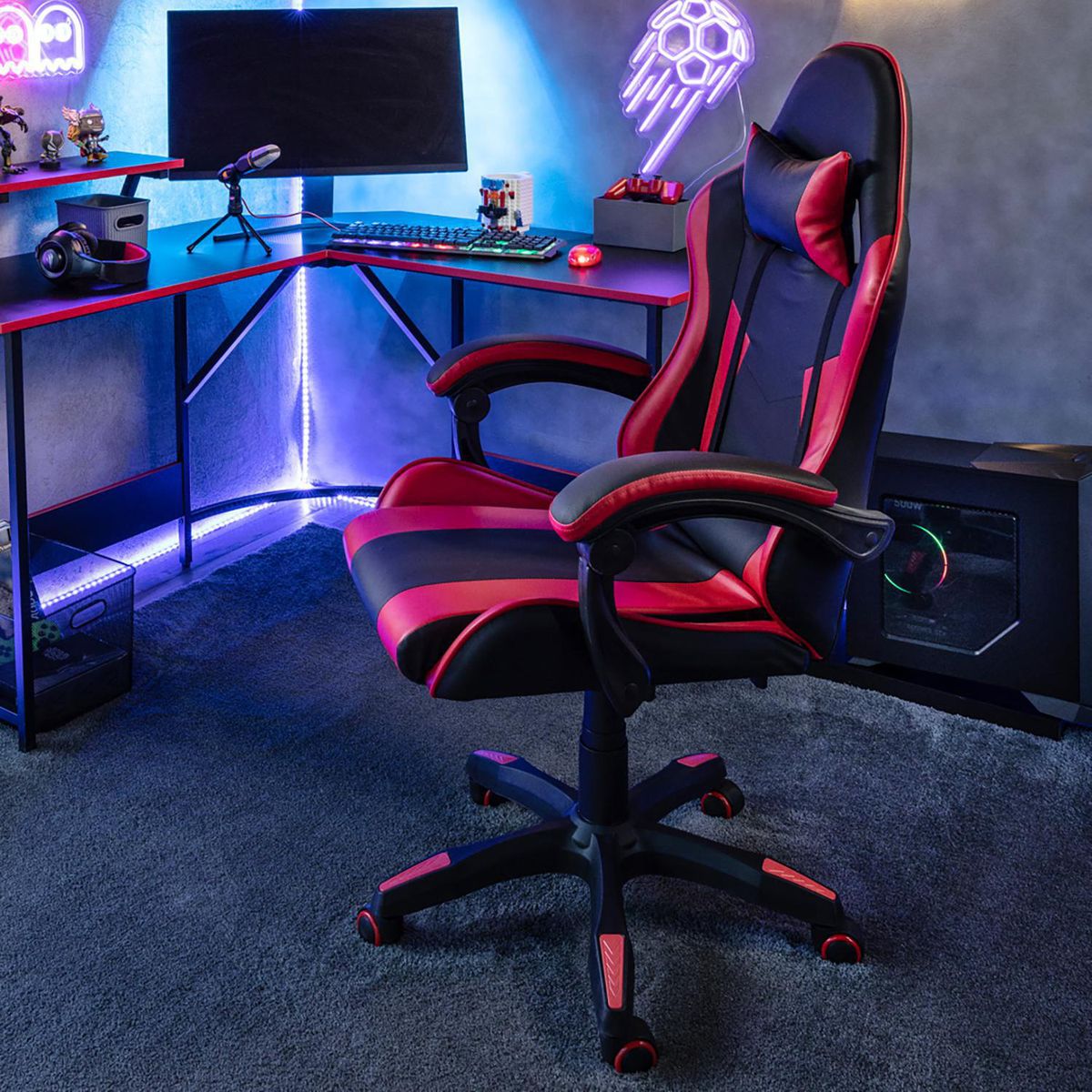JUST HOME COLLECTION - Silla Gamer Escritorio Neo Rojo/Negro