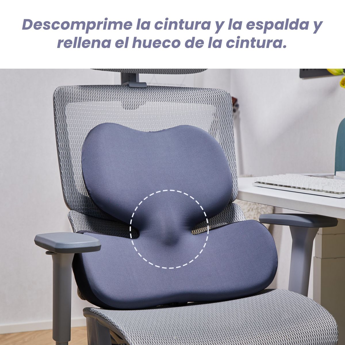 JUST HOME COLLECTION - Cojín Lumbar Sun Gris oscuro 48.5x47 cm