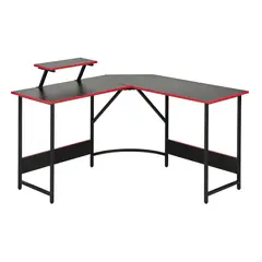 JUST HOME COLLECTION - Escritorio Gamer Space L Negro, Rojo 120x91x120 cm