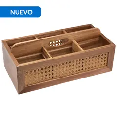 JUST HOME COLLECTION - Organizador 6 divisiones acacia 36x18x14 cm