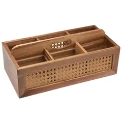 JUST HOME COLLECTION - Organizador 6 divisiones acacia 36x18x14 cm