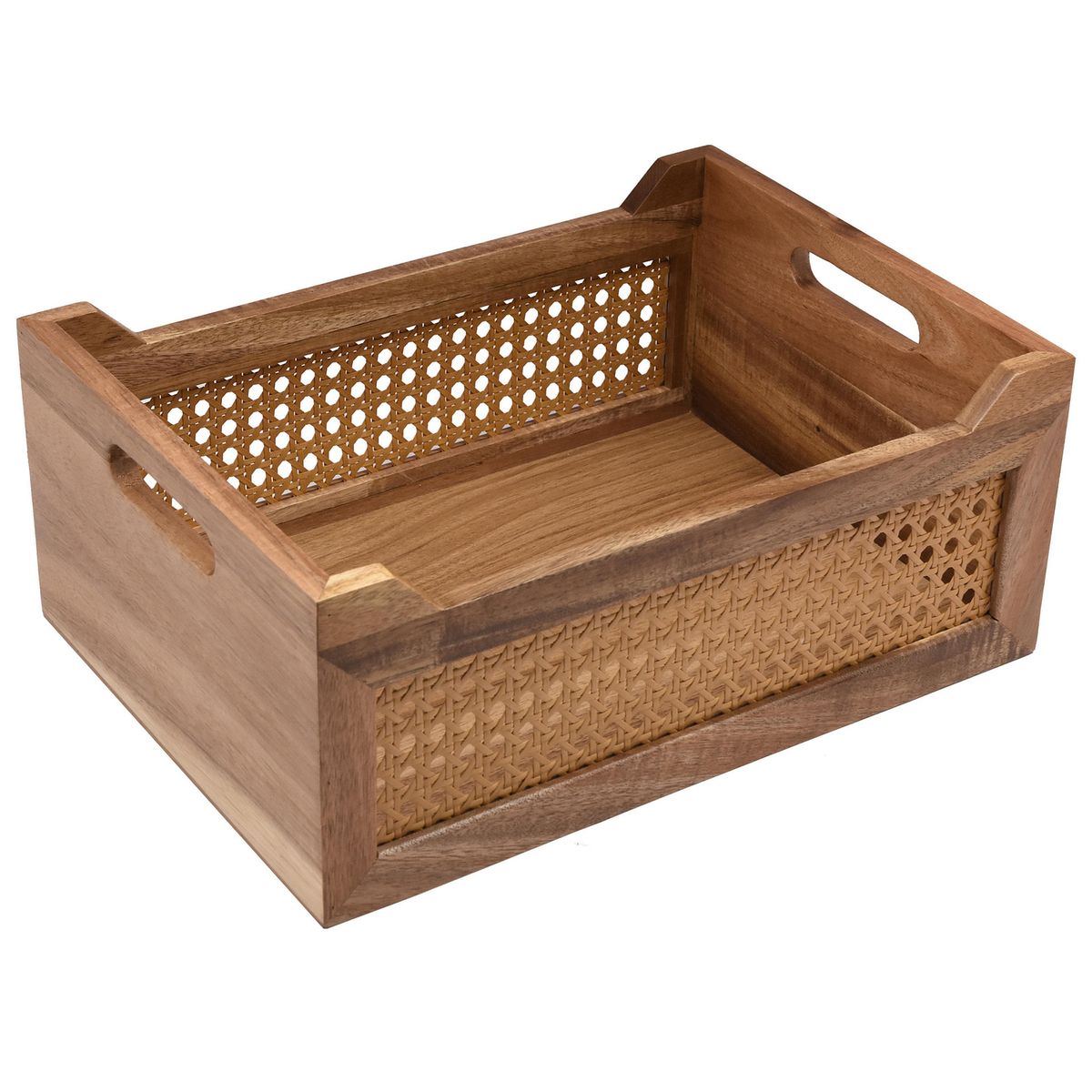 JUST HOME COLLECTION - Caja Tejita acacia 34x24x14 cm
